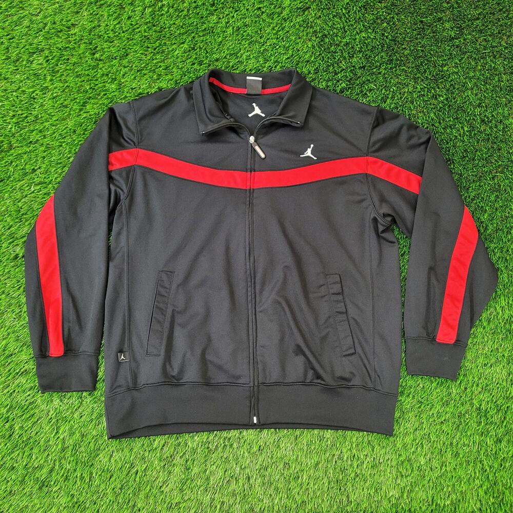NIKE Jordan Jumpman Track Jacket Large 25x27 Baggy Black Red
